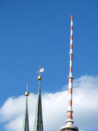 Low angle view of built structure against blue sky