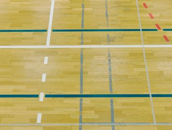 High angle view of basketball court