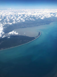 Aerial view of sea against sky