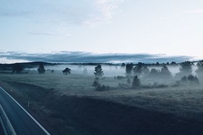 Scenic view of field against sky