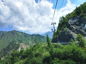 Scenic view of mountains against cloudy sky