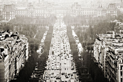 High angle view of city