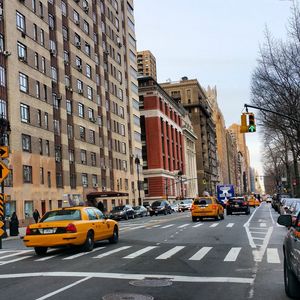 City street with buildings in background