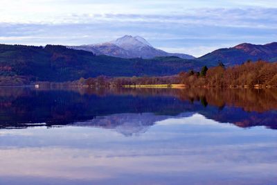 Reflection of clouds in lake