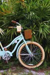 Bicycle wheel on field