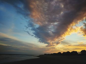 Scenic view of sea at sunset