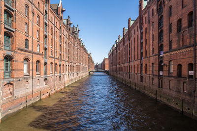 Canal amidst buildings against sky