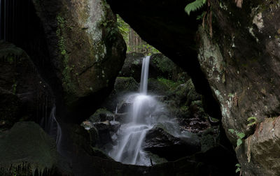 Scenic view of waterfall
