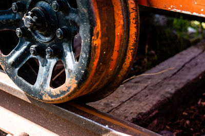 Close-up of rusty machine part