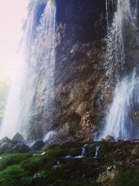 Scenic view of waterfall