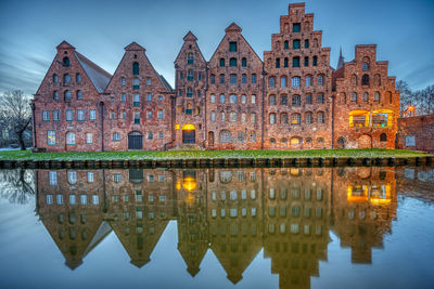 Reflection of building in lake