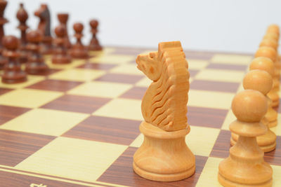 Close-up of chess pieces