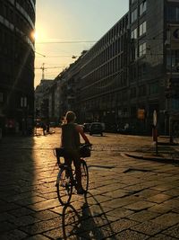 Man walking on street in city