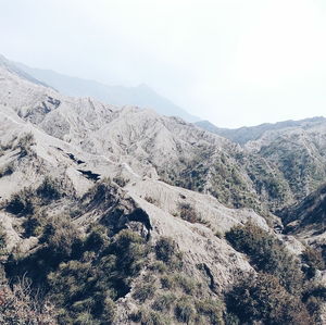 Scenic view of mountains against clear sky