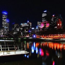 Illuminated city at night