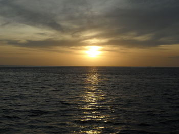 Scenic view of sea at sunset