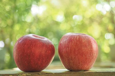 Close-up of apples on table