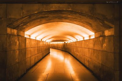 Empty corridor along walls