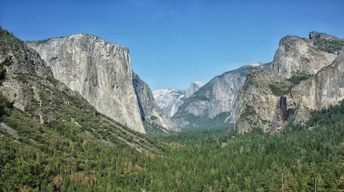 Scenic view of mountains against clear sky