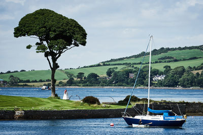 View of boats in sea