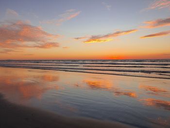 Scenic view of sea during sunset