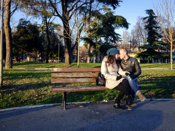 Full length of woman standing in park