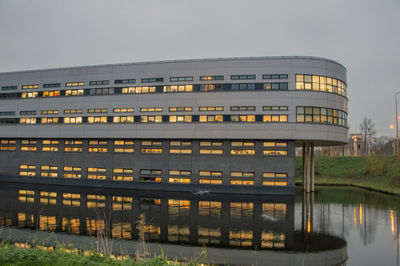 Reflection of building in lake