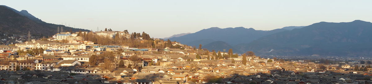 High angle view of townscape against sky