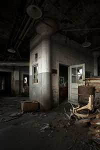 Interior of abandoned building