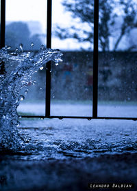 Close-up of water drops on window