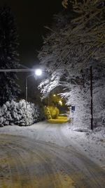 Illuminated lights at night