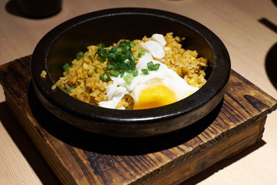 Close-up of food on table