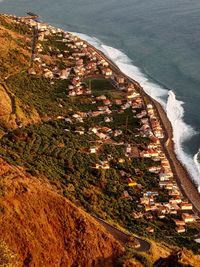 High angle view of beach