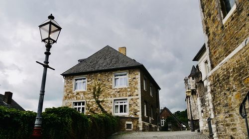 Low angle view of buildings against sky