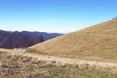 Scenic view of landscape against clear sky