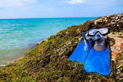 Scenic view of blue sea against sky