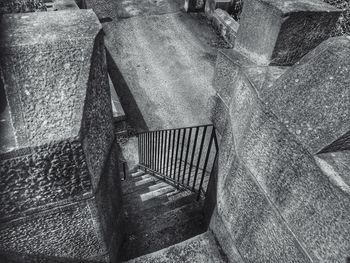 High angle view of steps