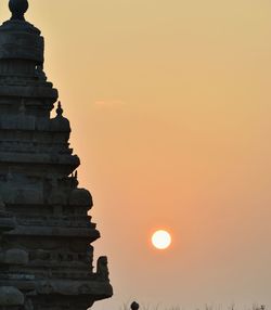 View of temple at sunset