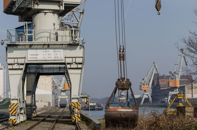 Crane and tracks at harbor