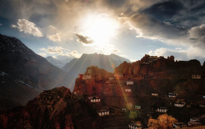 Scenic view of mountains against sky