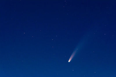 Low angle view of blue sky at night