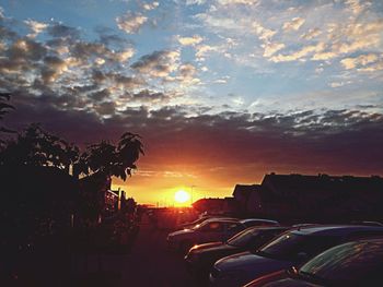 Sunset over city