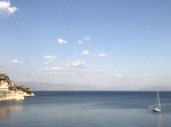 Scenic view of sea against sky at corfu island 