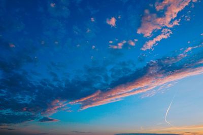 Low angle view of sky during sunset