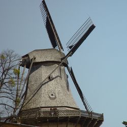 Low angle view of construction site against clear sky