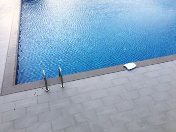 High angle view of swimming pool against sea