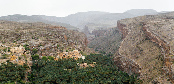 Panoramic view of rocky mountains against sky