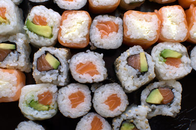 Full frame shot of sushi