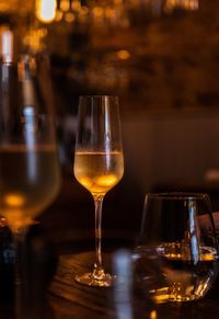 Close-up of wine glass on table