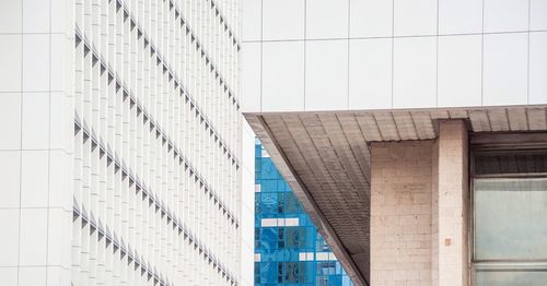 Low angle view of modern building in city